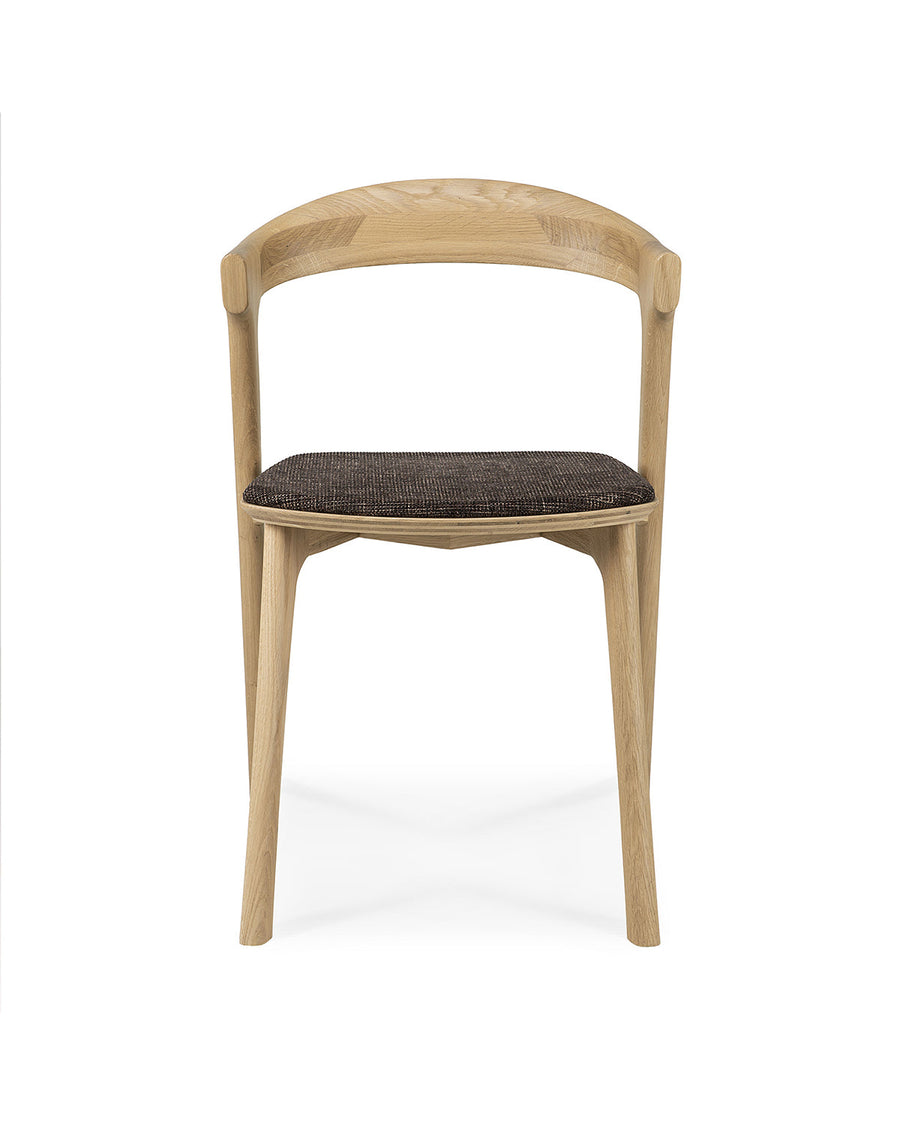Bok Dining Chair - Oak with Dark Brown Fabric