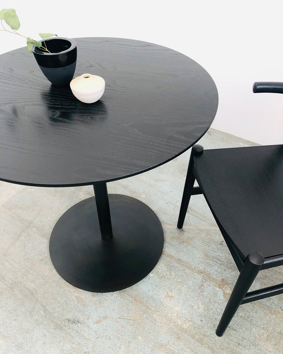 Disco Round Dining Table - Black Ash