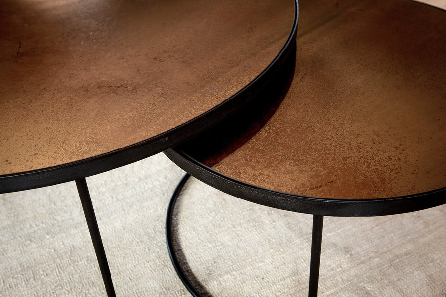 Nesting Coffee Table Bronze Copper - Set of 2