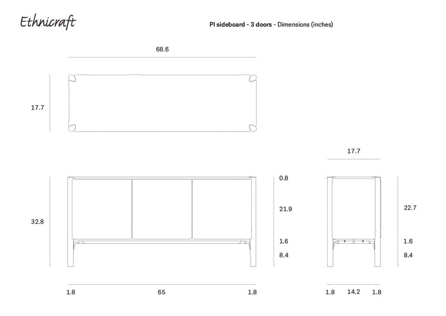 Pi Sideboard - 3 door