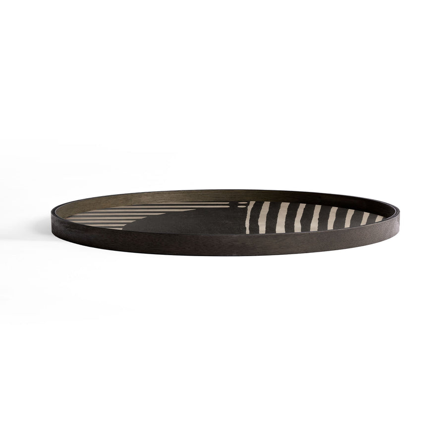 Asymmetric Dot Wooden Tray - Round / Extra Large