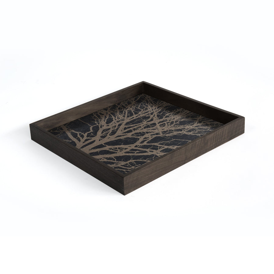 Black Tree Wooden Tray - Square / Small