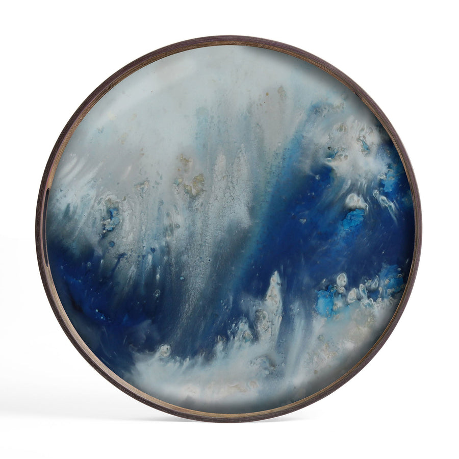 Blue Mist Organic Glass Tray - Round / Small