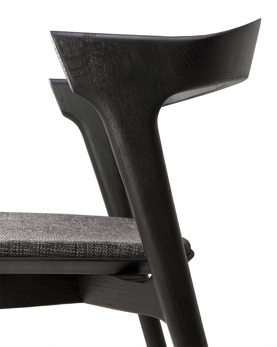 Bok Dining Chair - Black Oak with Grey Fabric