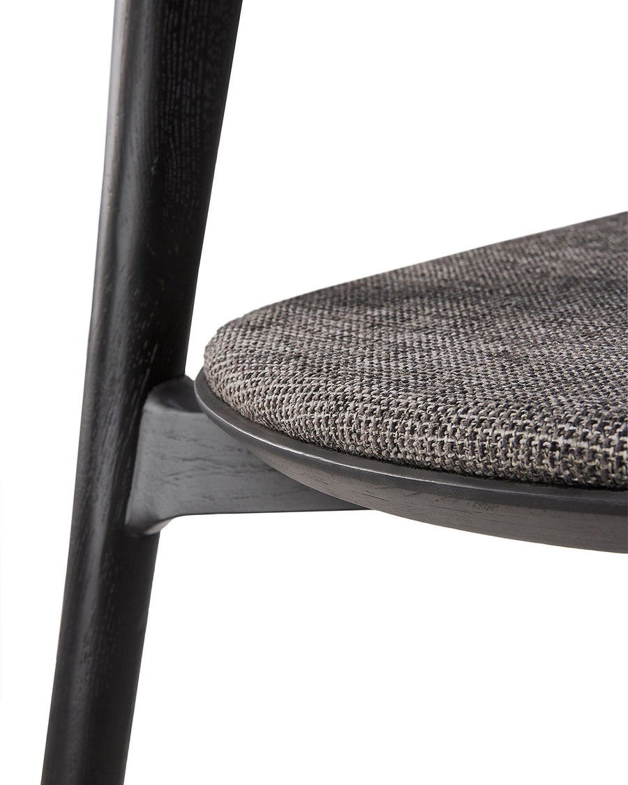 Bok Dining Chair - Black Oak with Grey Fabric
