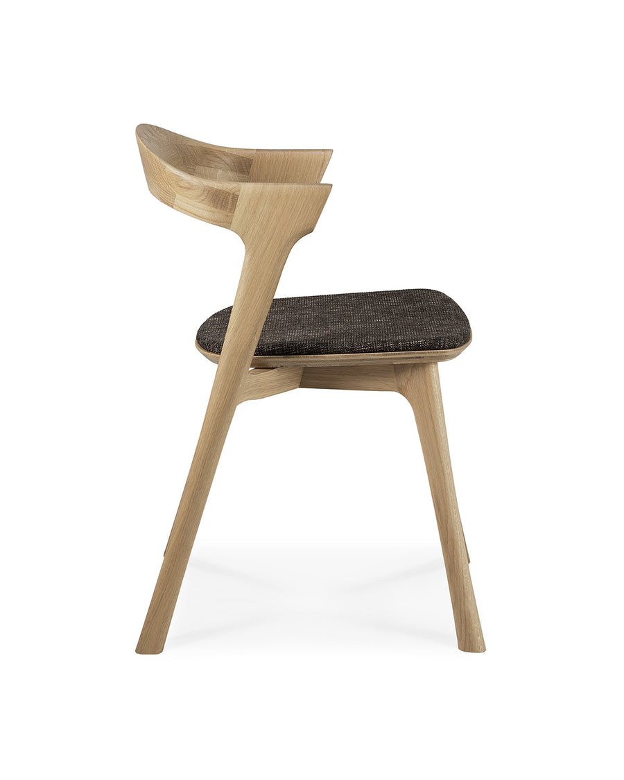 Bok Dining Chair - Oak with Dark Brown Fabric