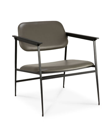 DC Lounge Chair - Olive Green Leather