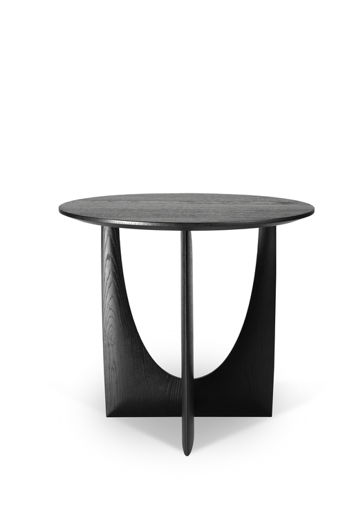 Geometric Side Table - Black Oak