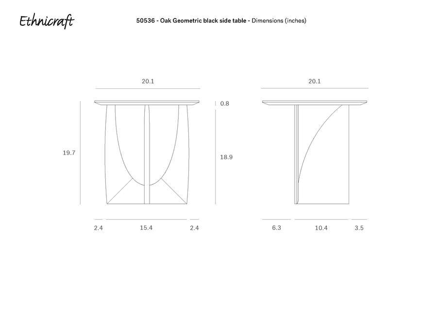 Geometric Side Table - Black Oak