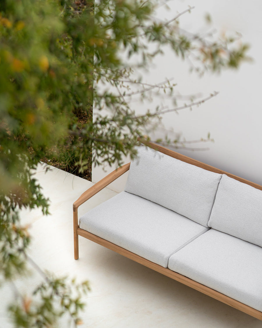 Jack Outdoor 2 Seater Sofa - Teak with Off White