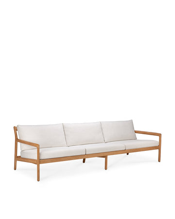 Jack Outdoor 3 Seater Sofa - Teak with Off White