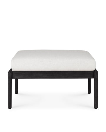 Jack Outdoor Footstool - Black Teak with Off White