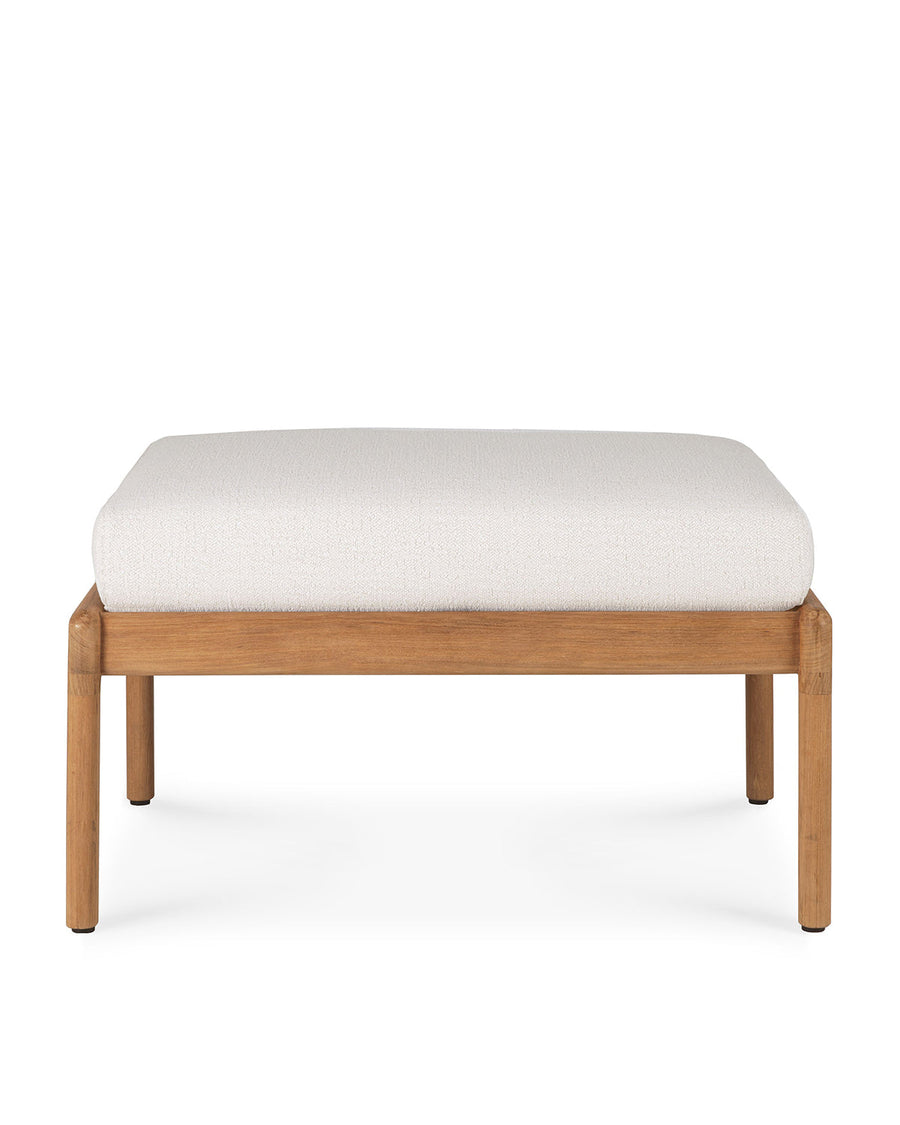 Jack Outdoor Footstool - Teak with Off White