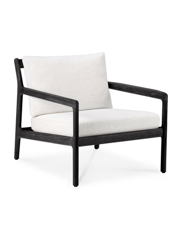 Jack Outdoor Lounge Chair - Black Teak with Off White