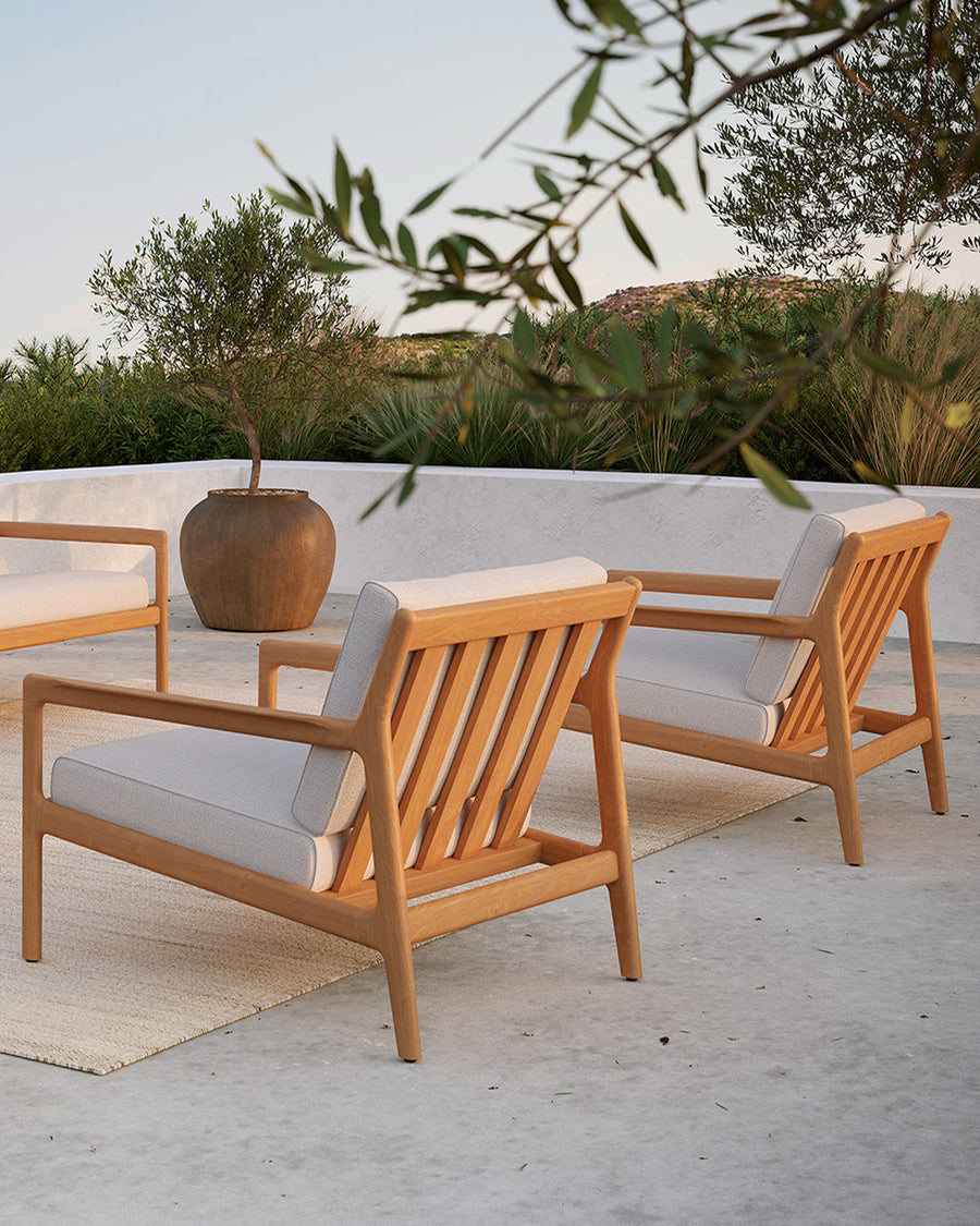 Jack Outdoor Lounge Chair - Teak with Off White