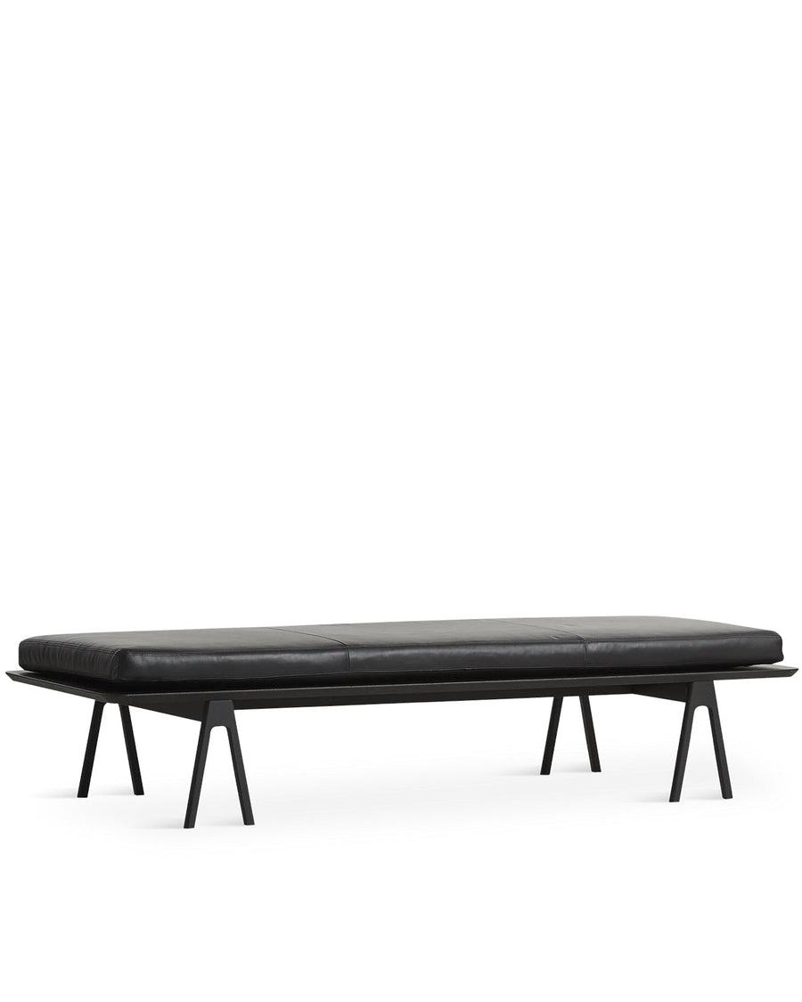 Level Daybed - Black Oak with Leather