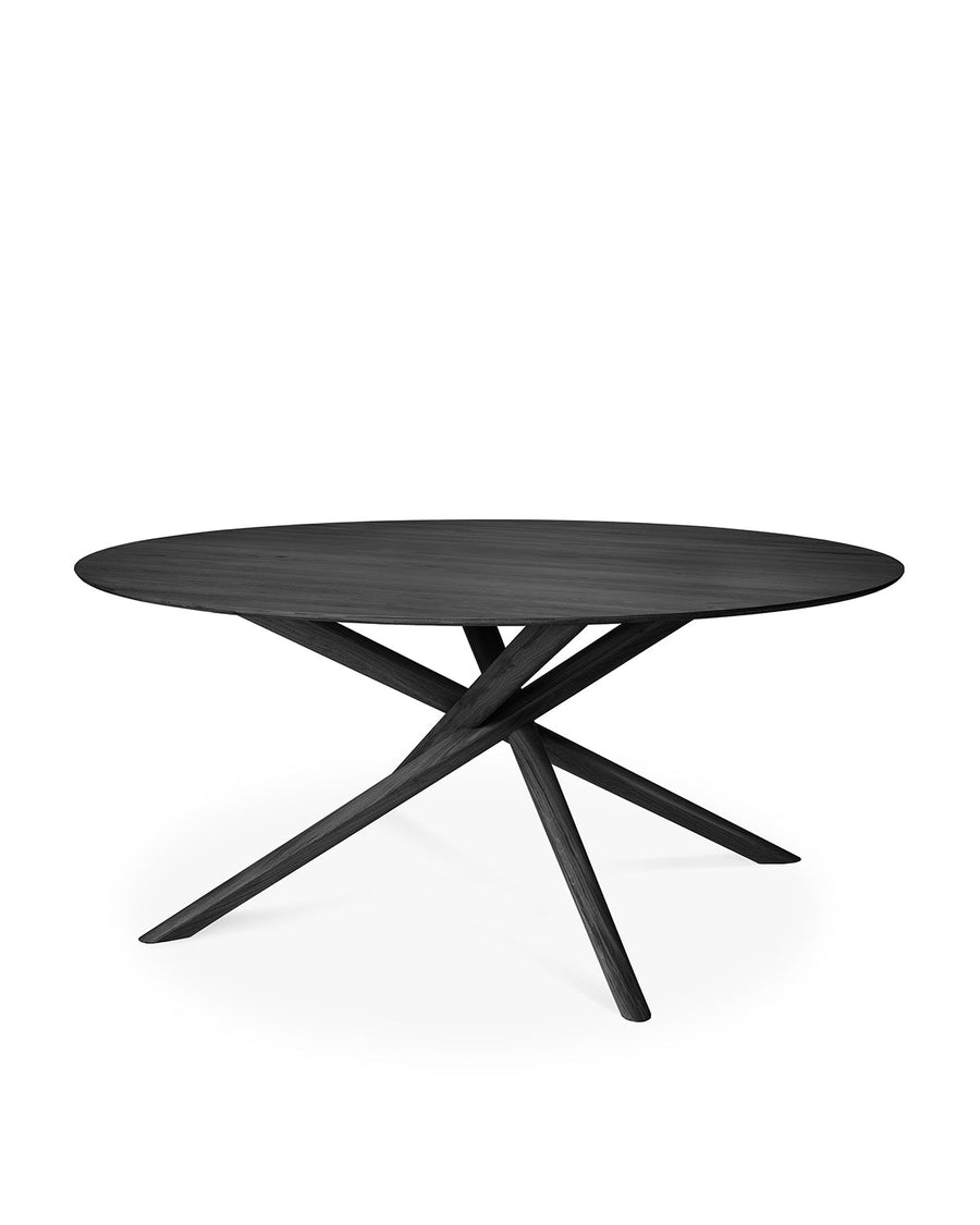 Mikado Round Dining Table - Black Oak