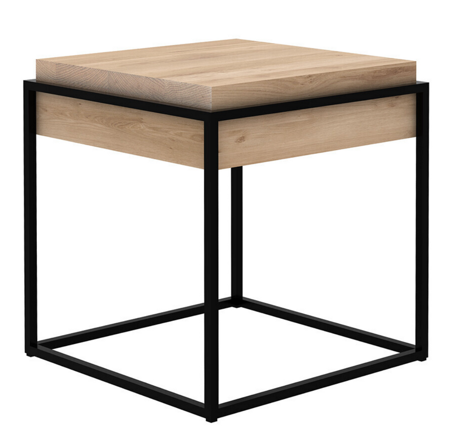 Monolit Side Table - Oak and Black
