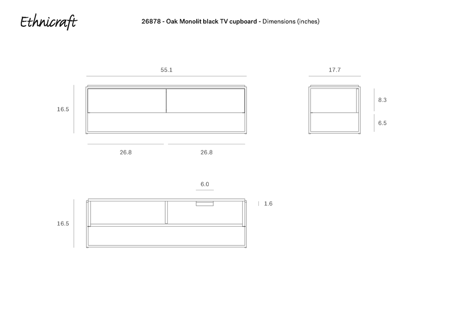 Monolit TV Cupboard Black 55