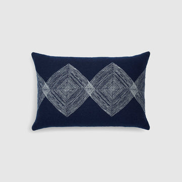 Navy  Diamonds Lumbar Cushions - Set of 2