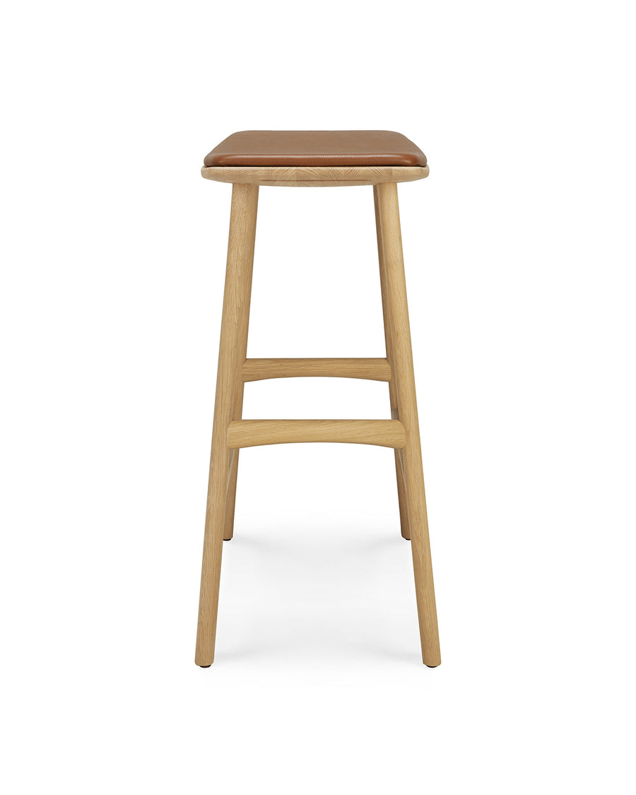 Osso Counter Stool with leather seat - Oak