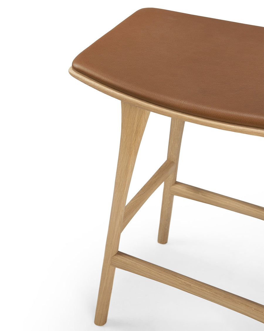 Osso Counter Stool - Oak with leather seat