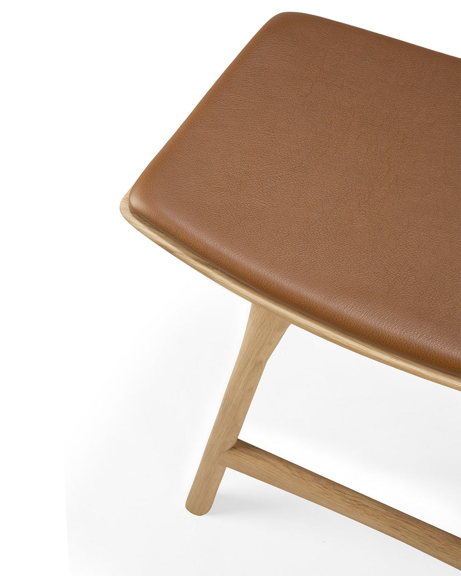 Osso Dining Stool with leather seat - Oak