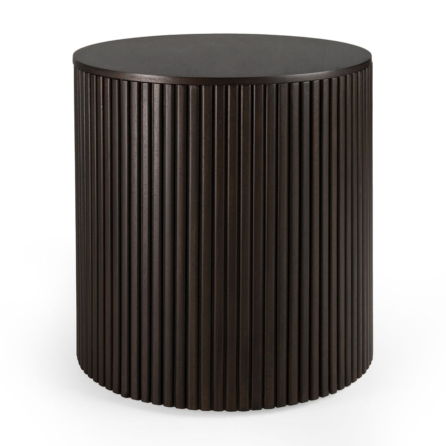 Roller Max Round Side Table - Mahogany