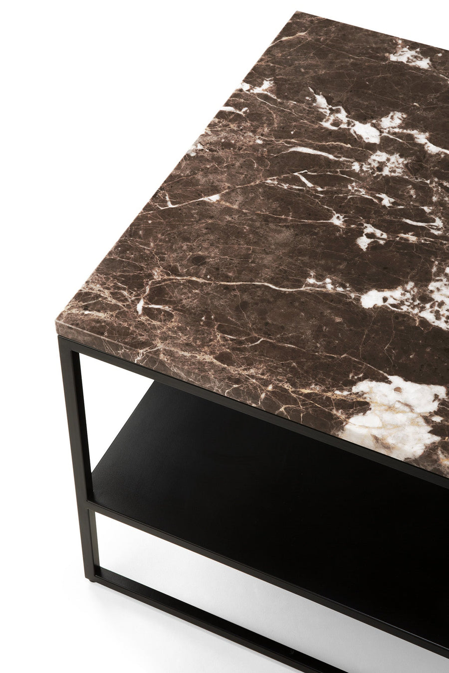 Stone Side Table - Dark Emperador Marble