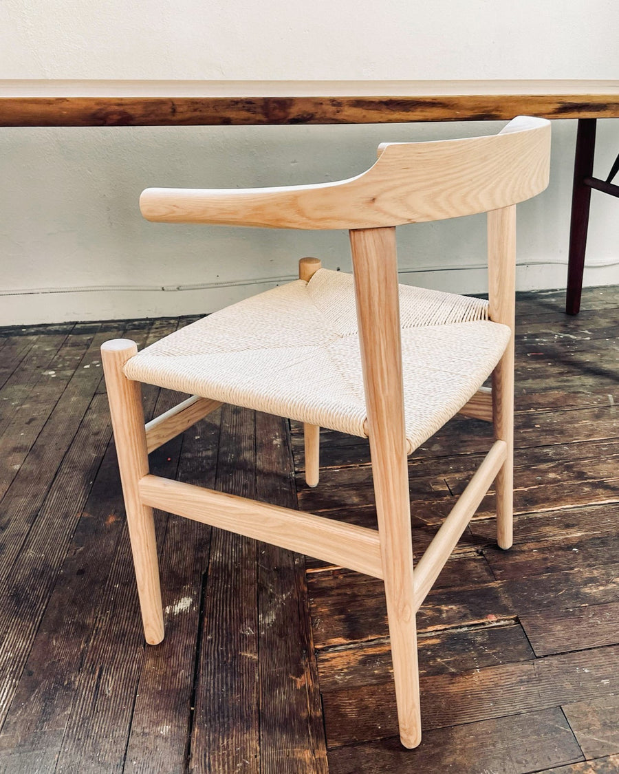 Thor Dining Chair - White Ash with Natural Seat