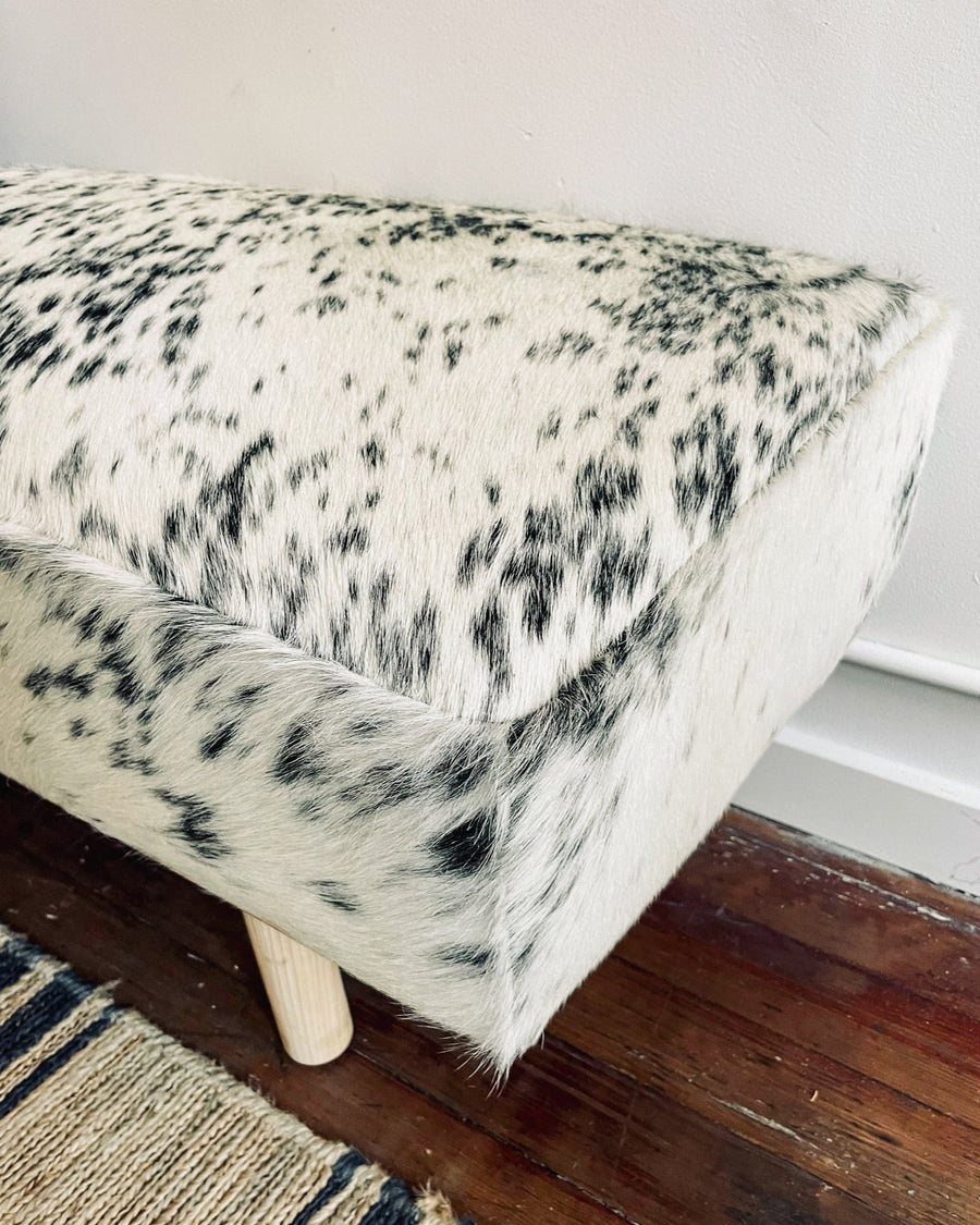 Woody Bench - Speckled Cowhide