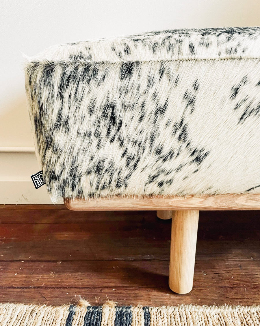 Woody Bench - Speckled Cowhide